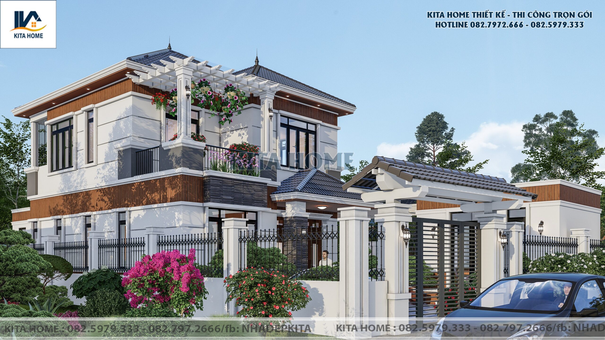 Biệt thự 2 tầng mái Nhật