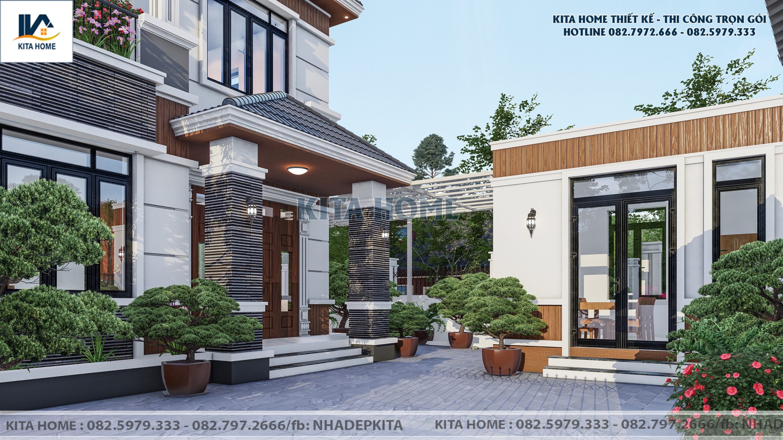 Biệt thự 2 tầng mái Nhật