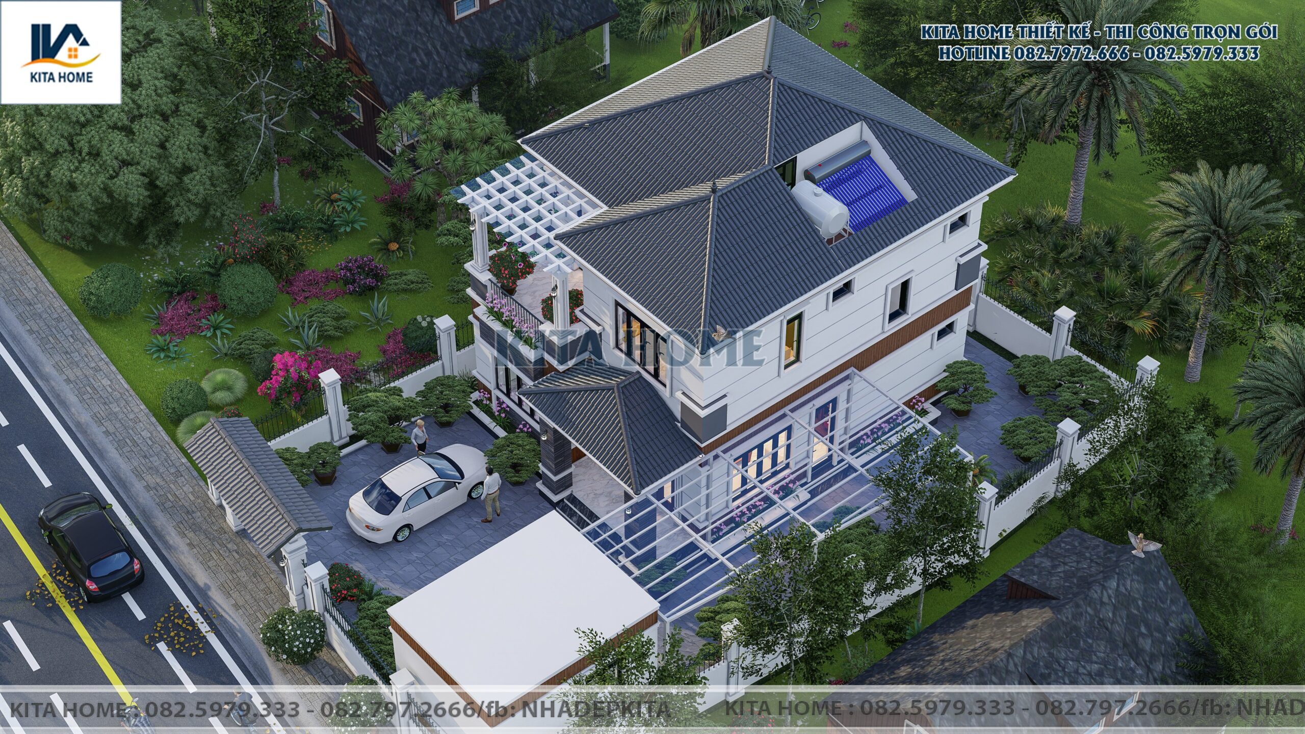 Biệt thự 2 tầng mái Nhật