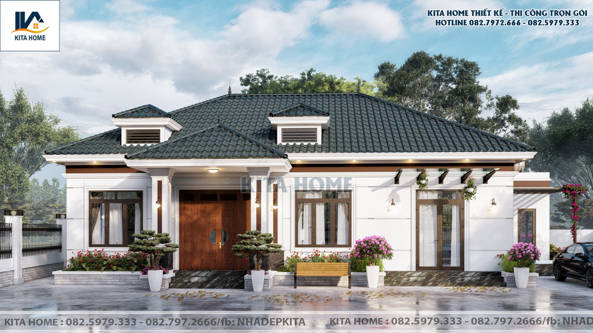 nhà vườn mái Nhật