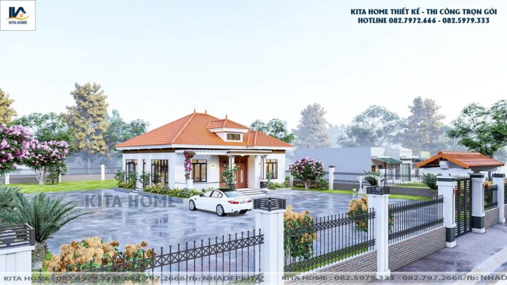 nhà vườn mái Nhật 1 tầng