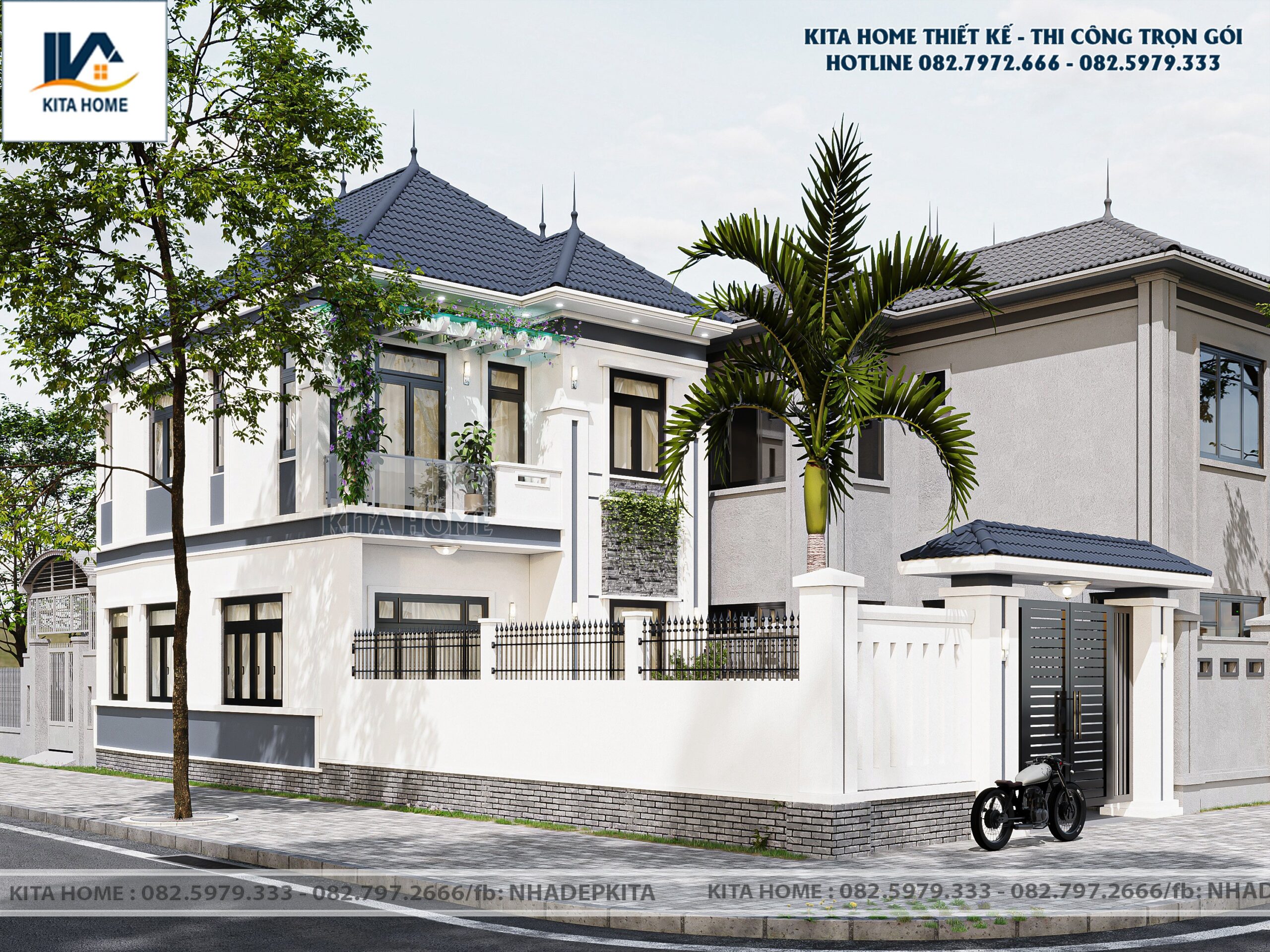 Biệt thự 2 tầng mái Nhật