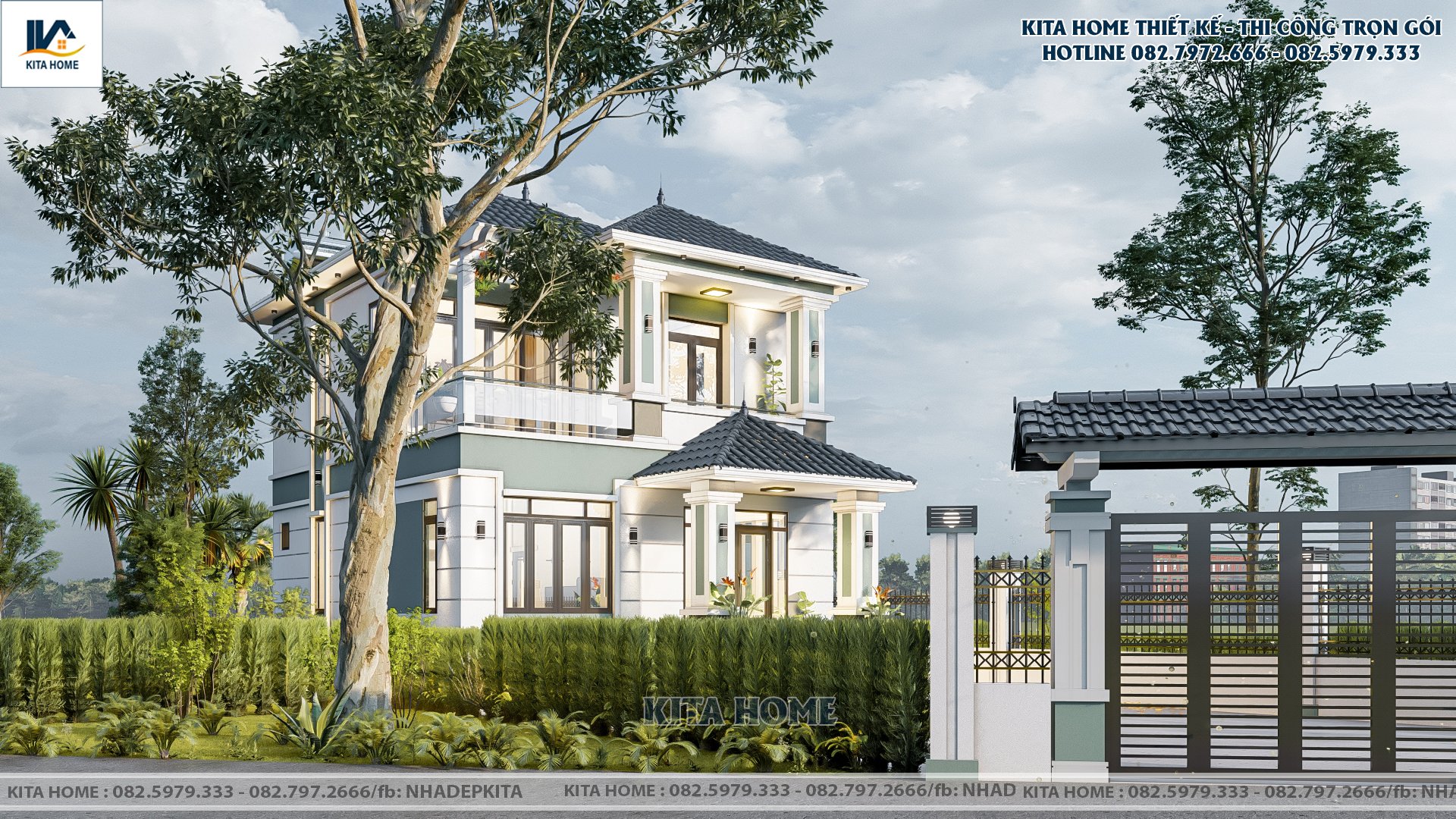 Biệt thự 2 tầng mái Nhật