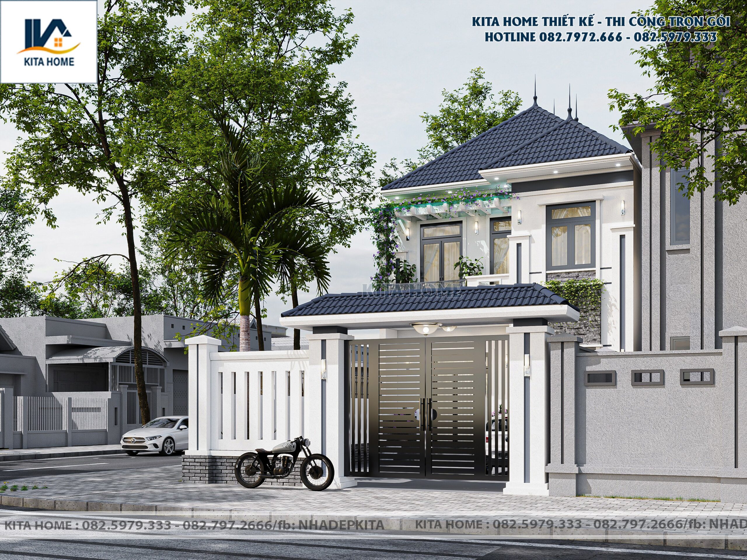 Biệt thự 2 tầng mái Nhật