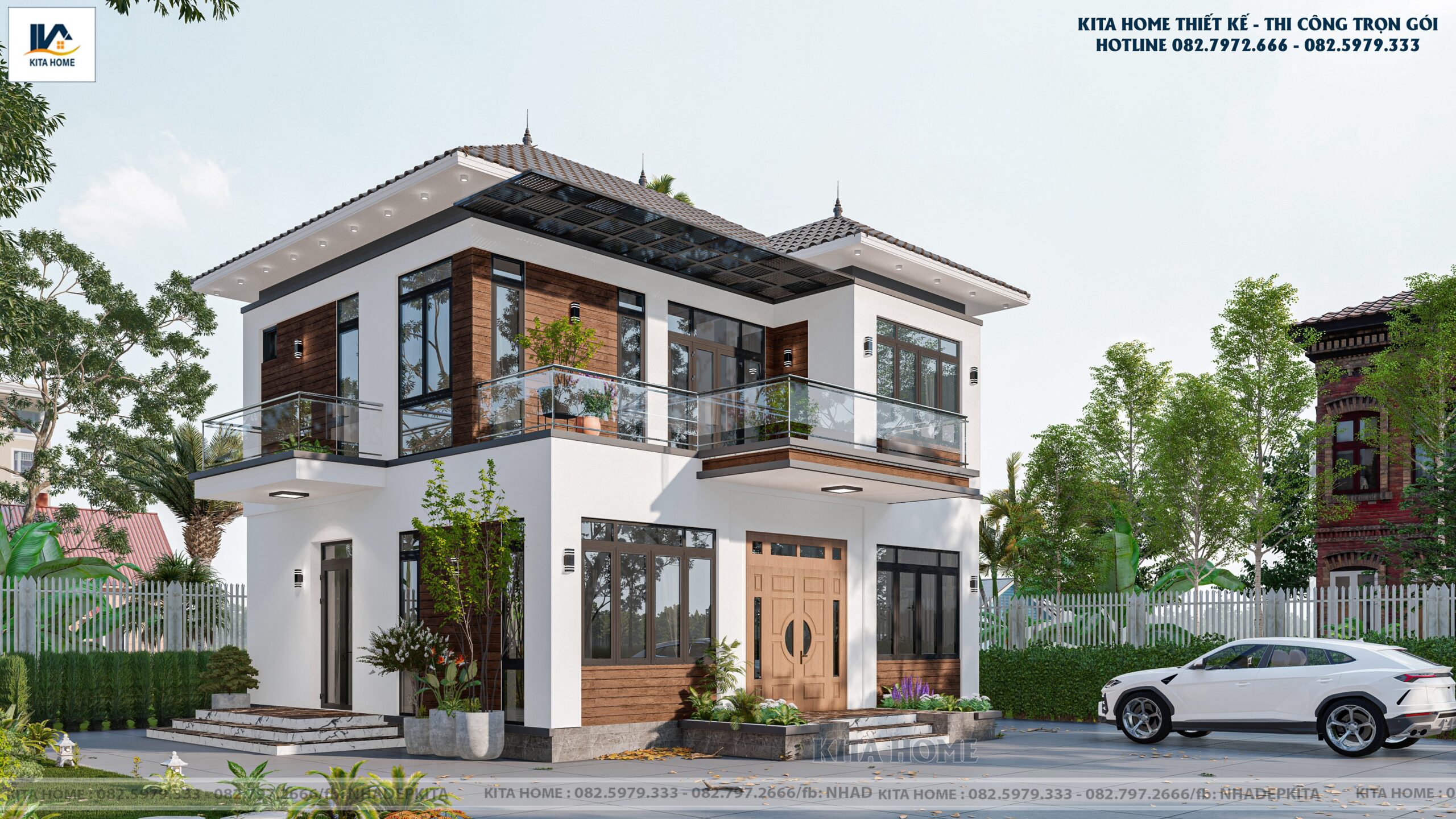 Biệt thự 2 tầng mái Nhật