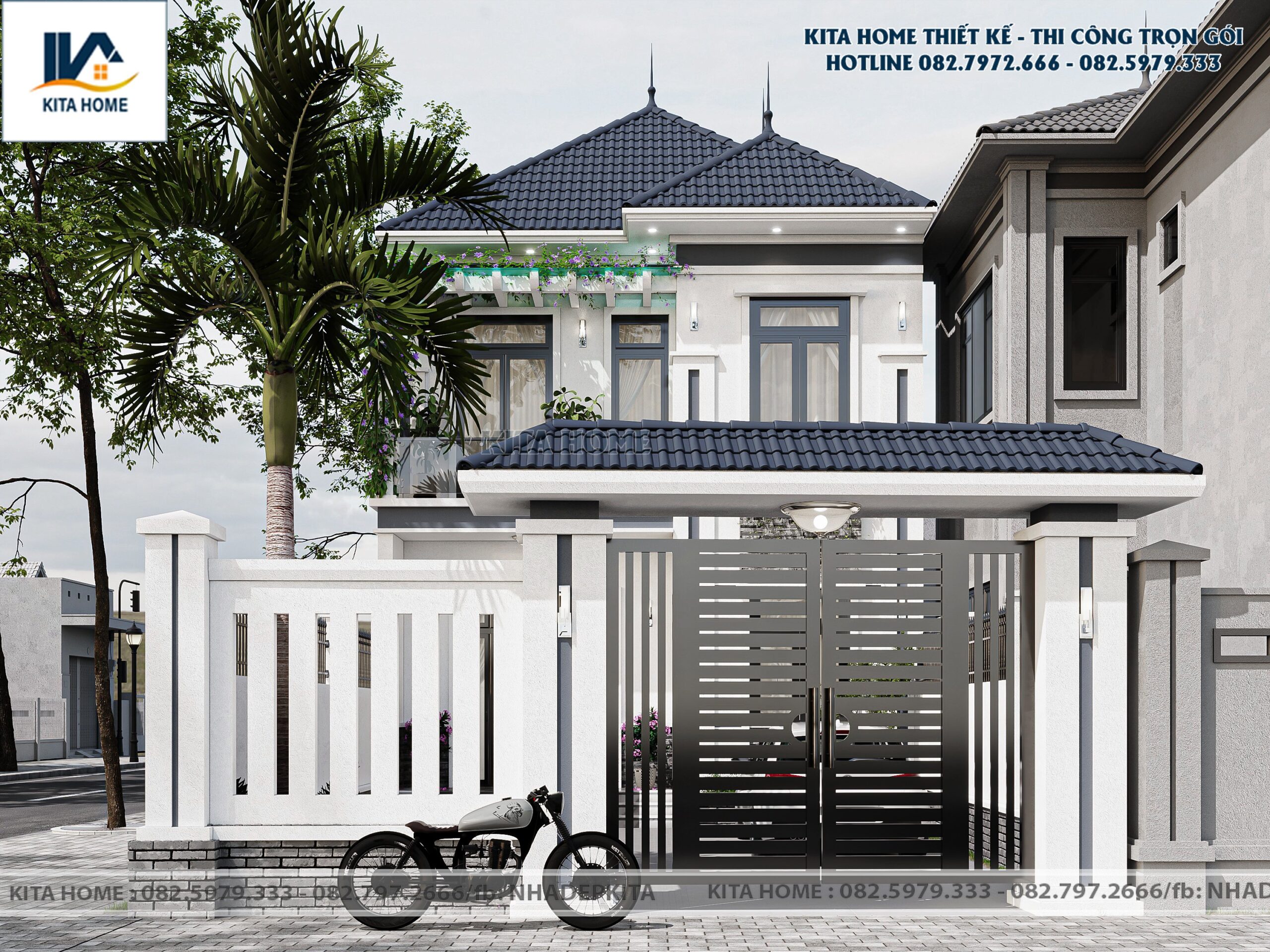 Biệt thự 2 tầng mái Nhật