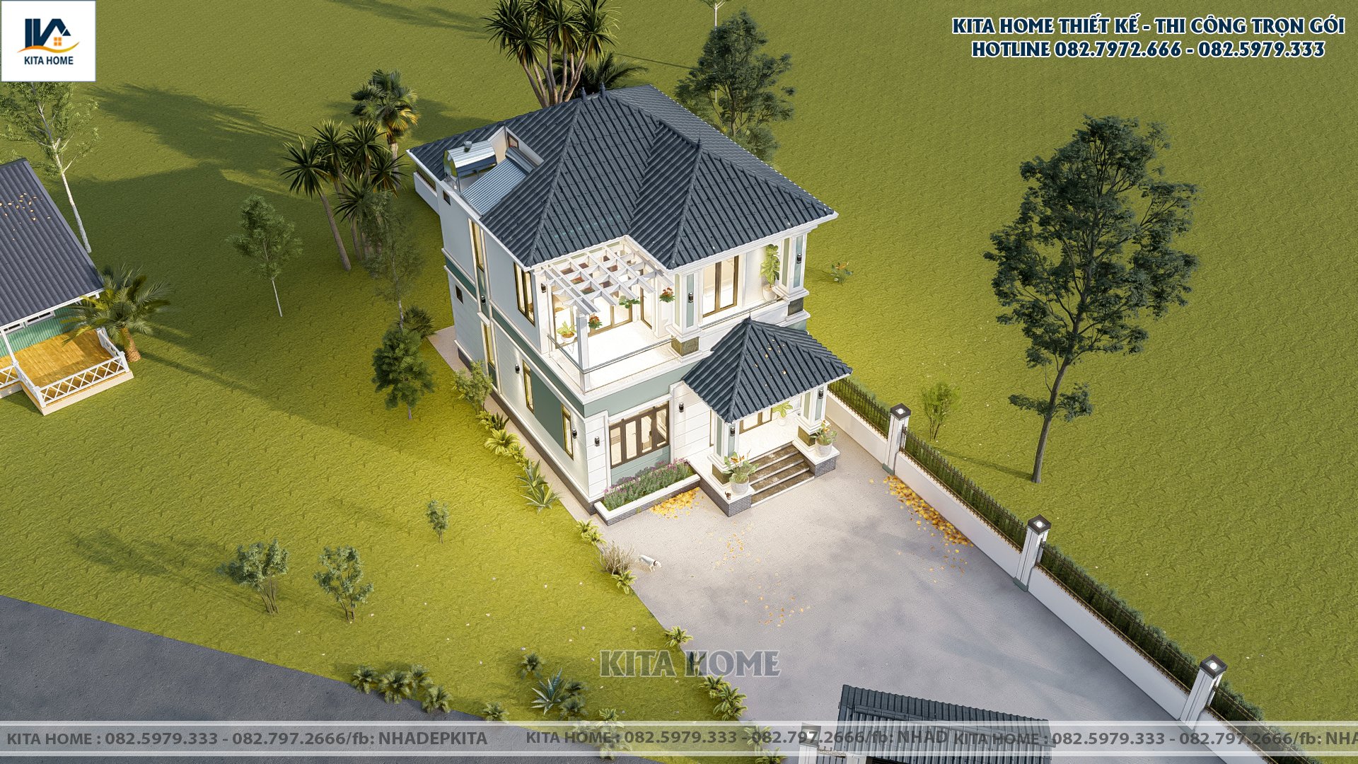 Biệt thự 2 tầng mái Nhật