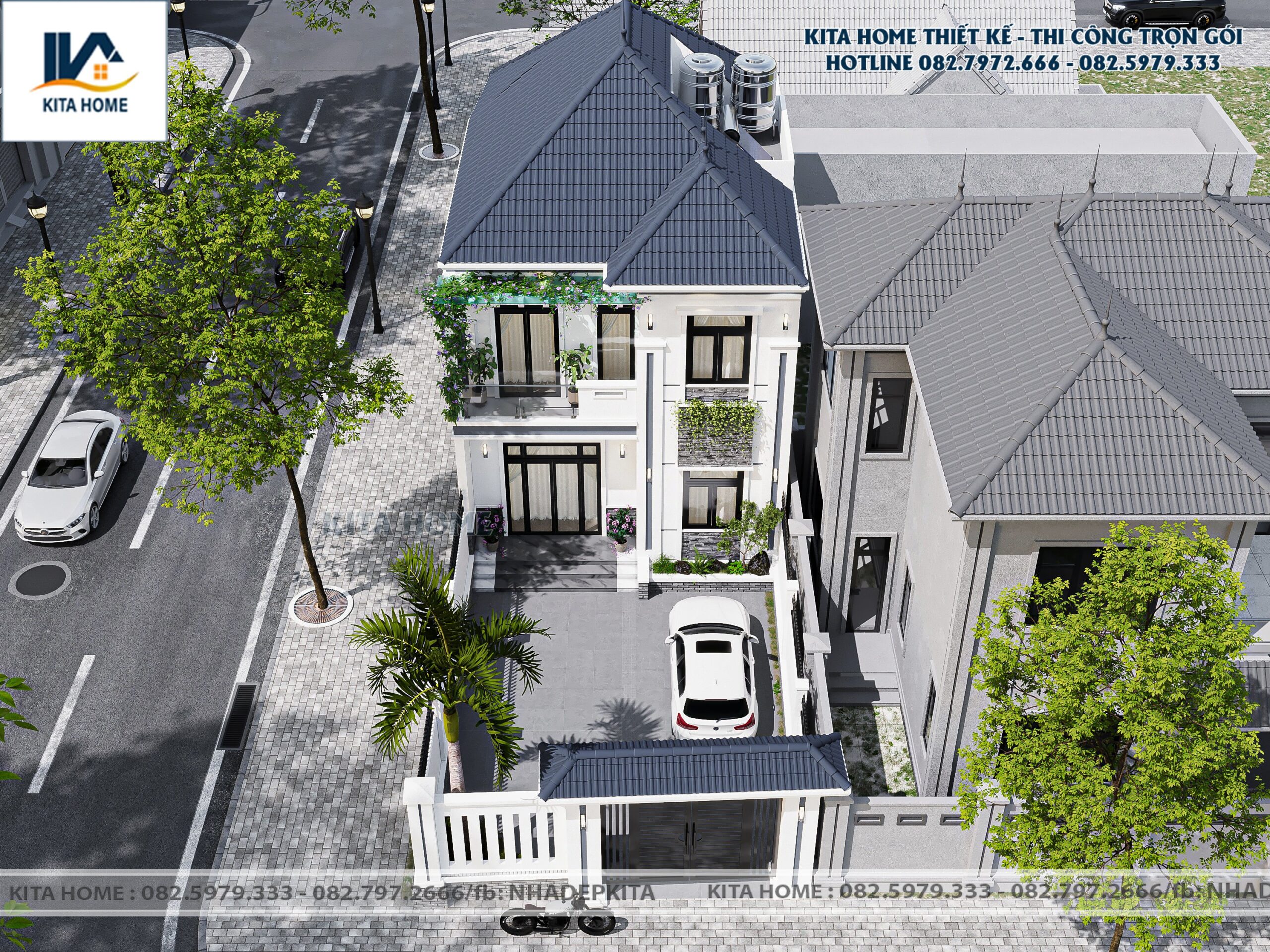Biệt thự 2 tầng mái Nhật