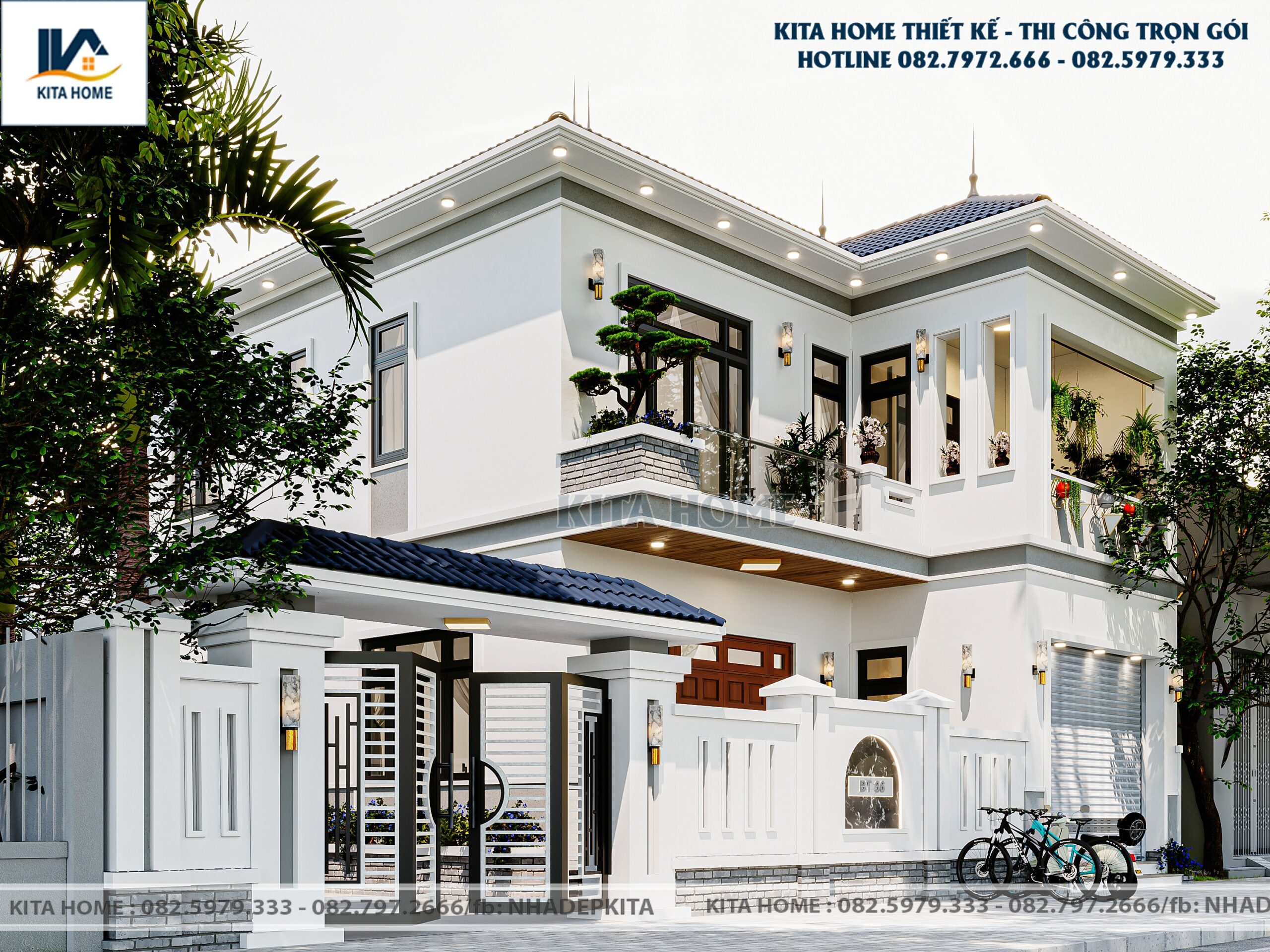 Biệt thự 2 tầng mái Nhật