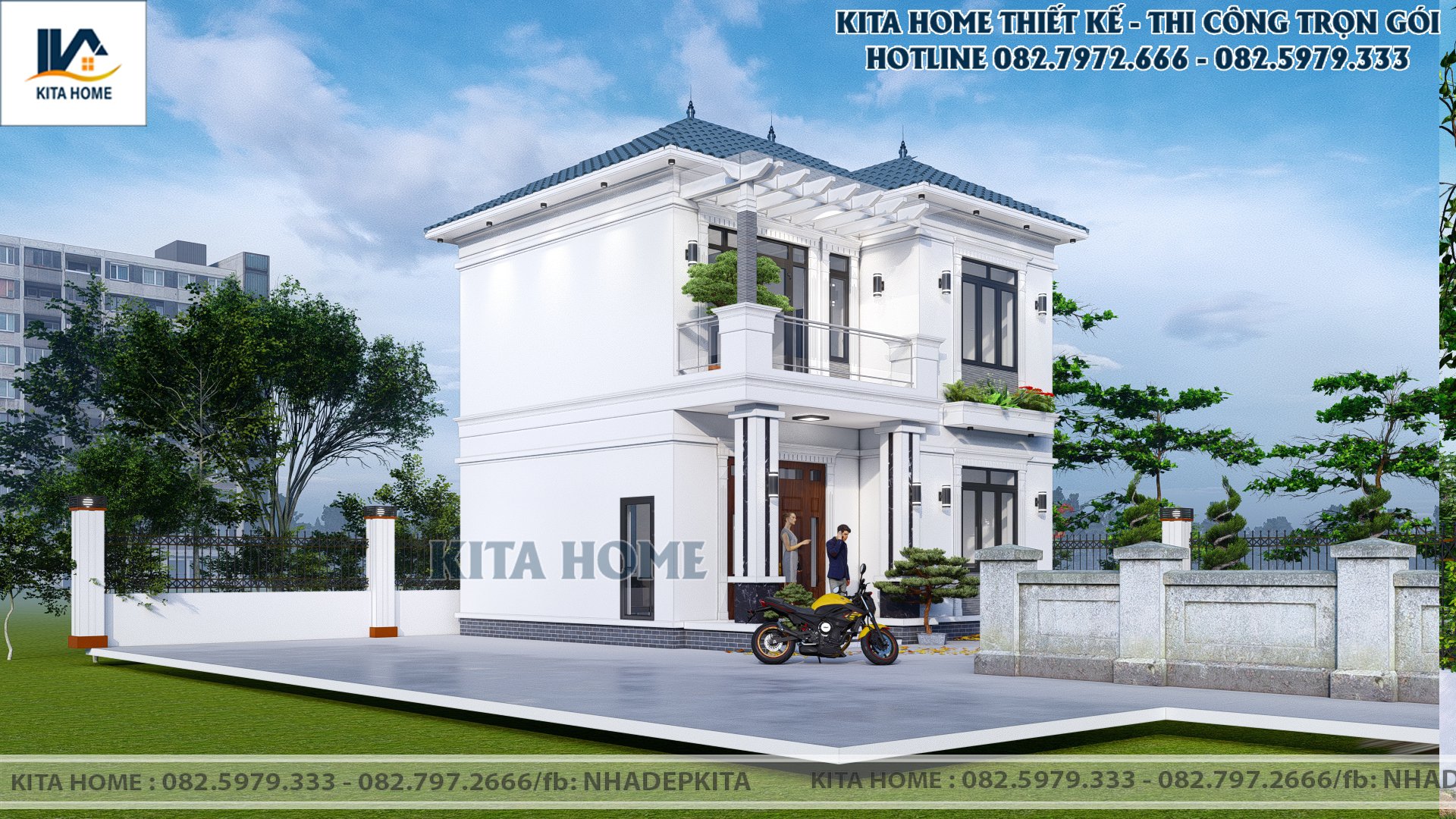Nhà mái Nhật 2 tầng