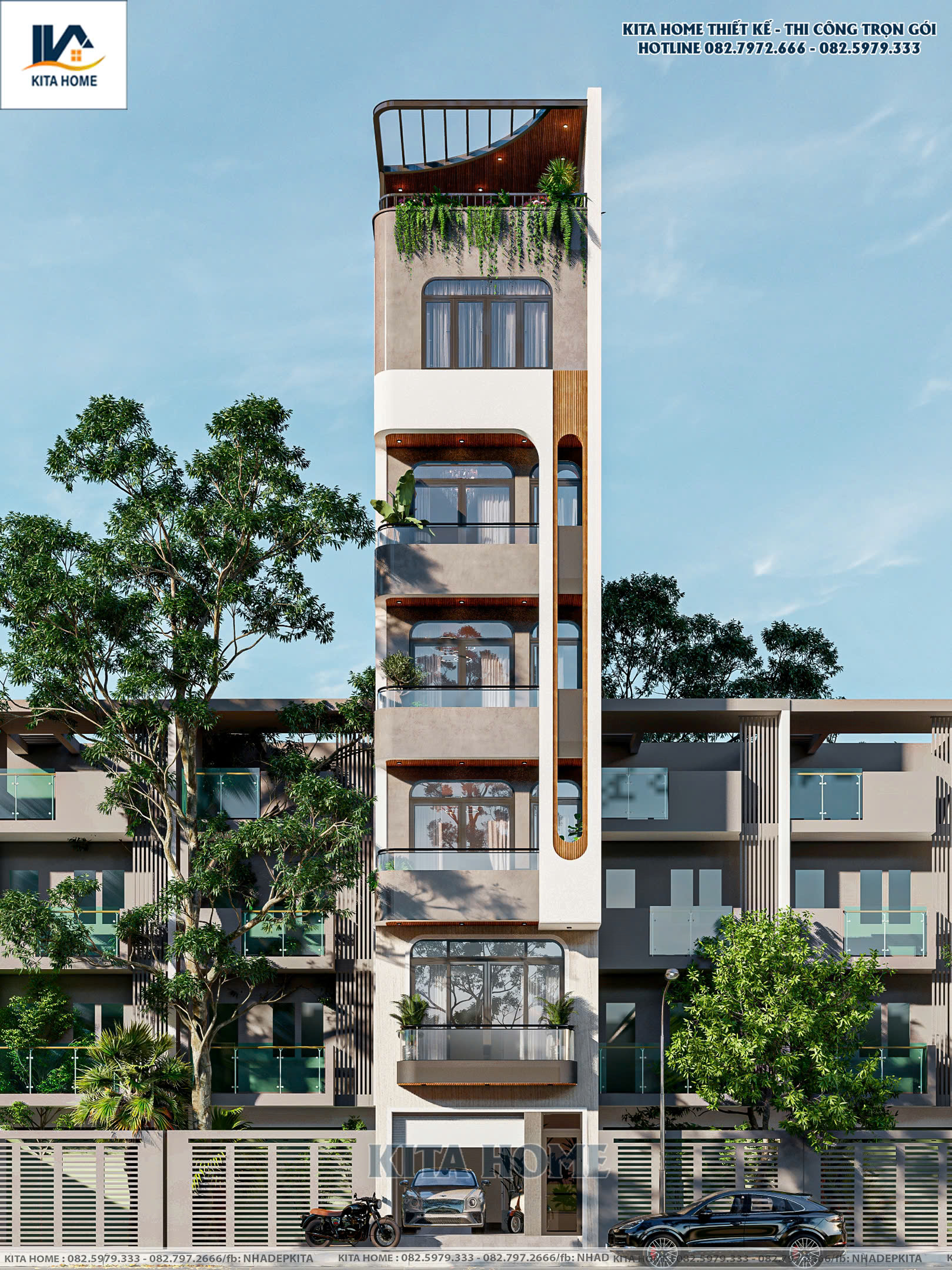 nhà phố 6 tầng 1 tum