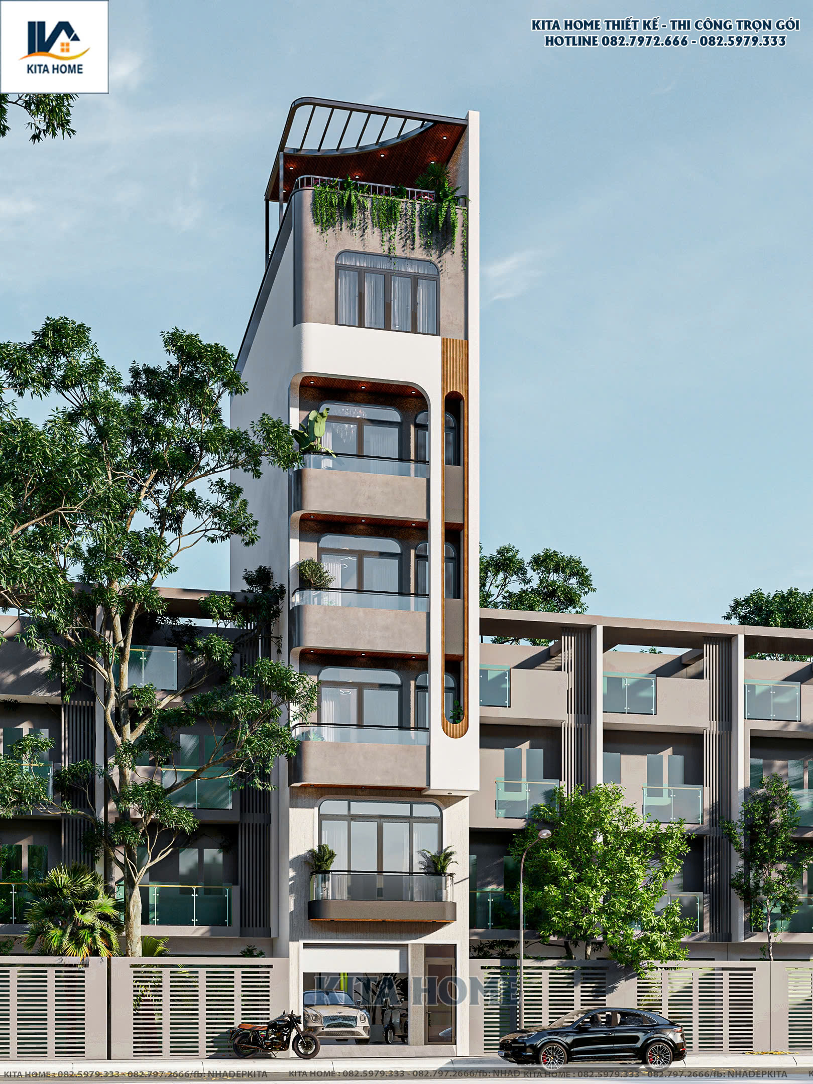nhà phố 6 tầng 1 tum