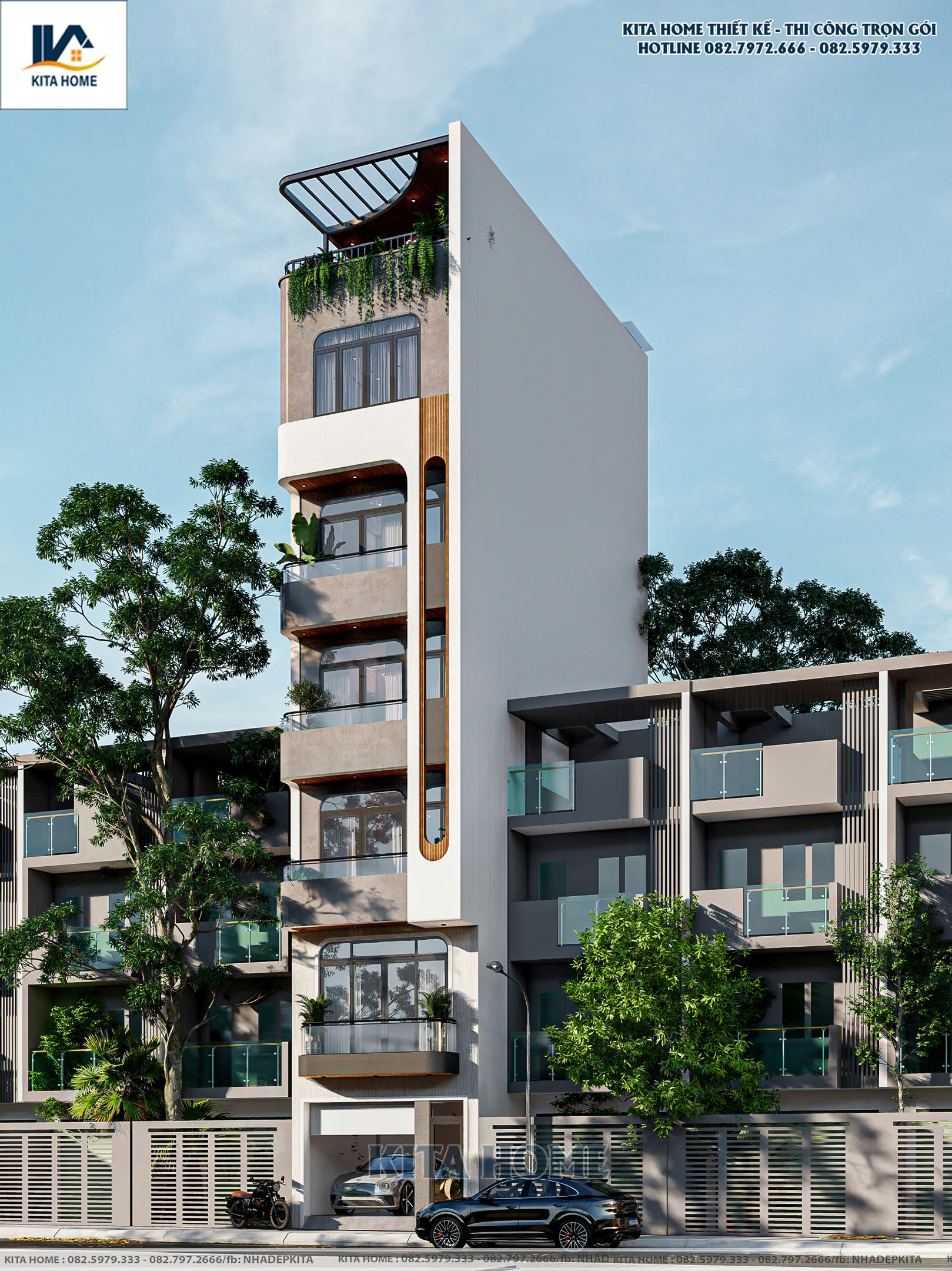 nhà phố 6 tầng 1 tum