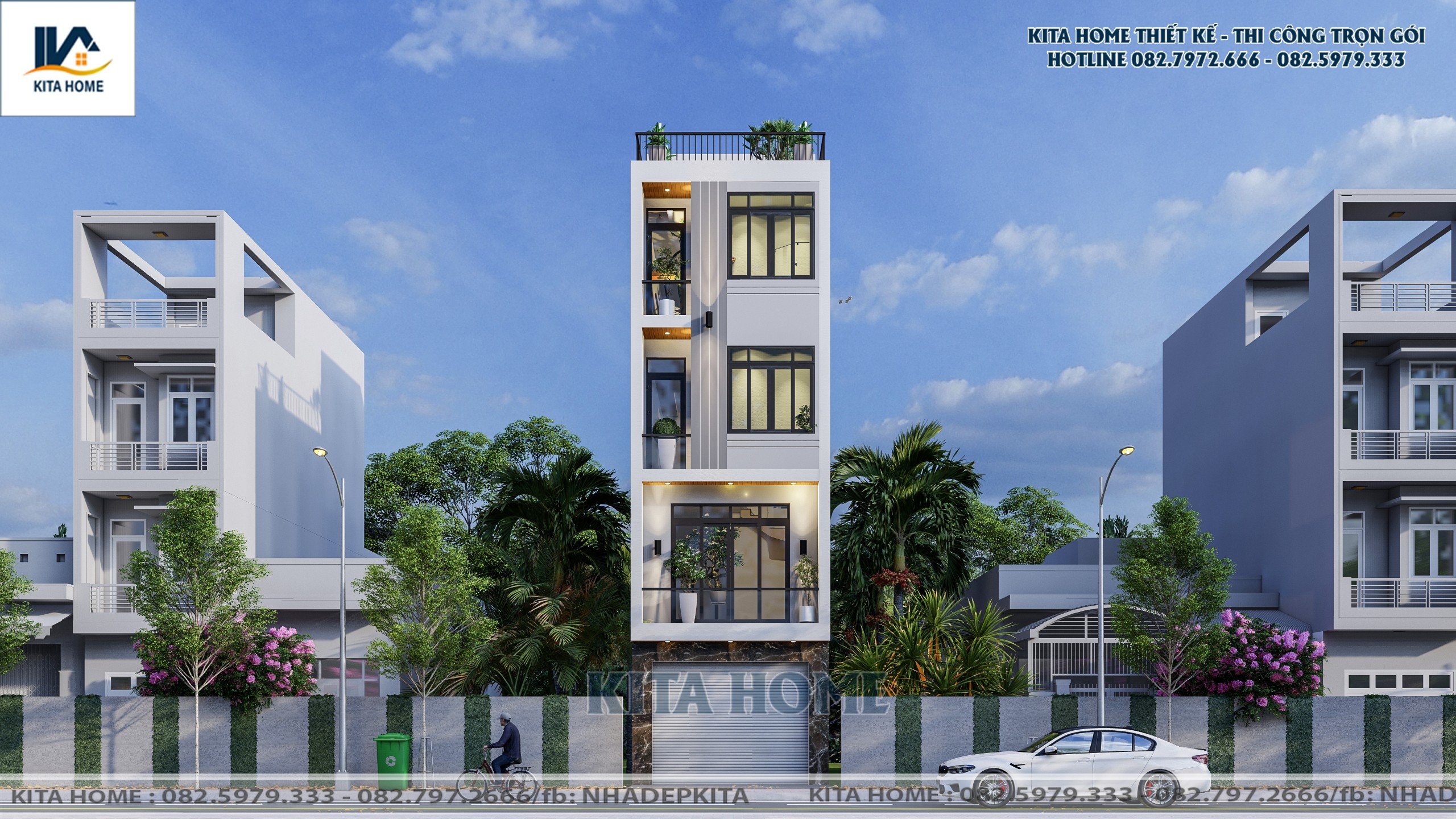 nhà phố 4 tầng