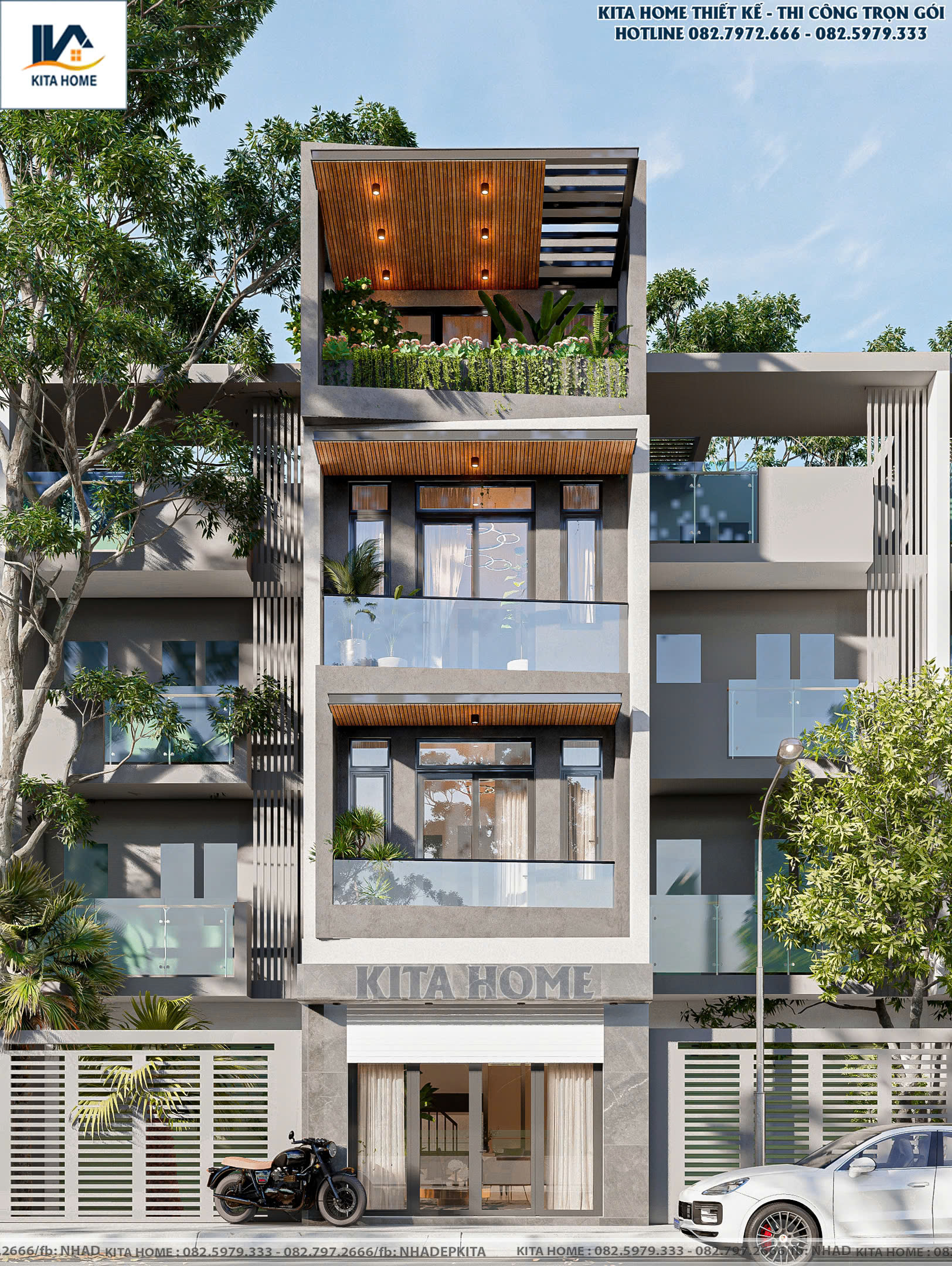 Nhà phố 4 tầng