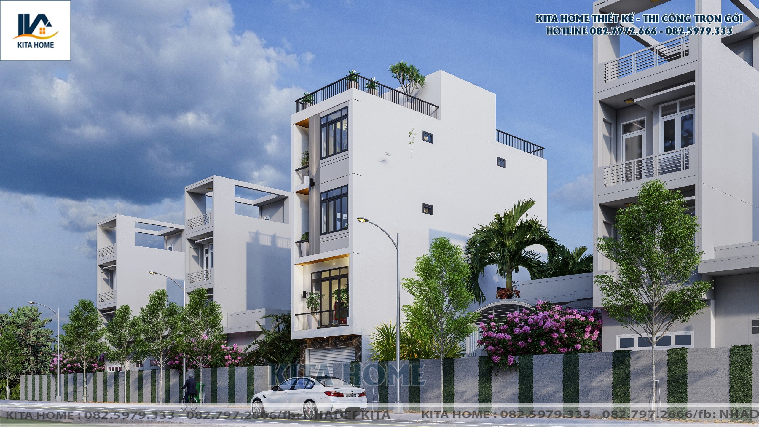 nhà phố 4 tầng