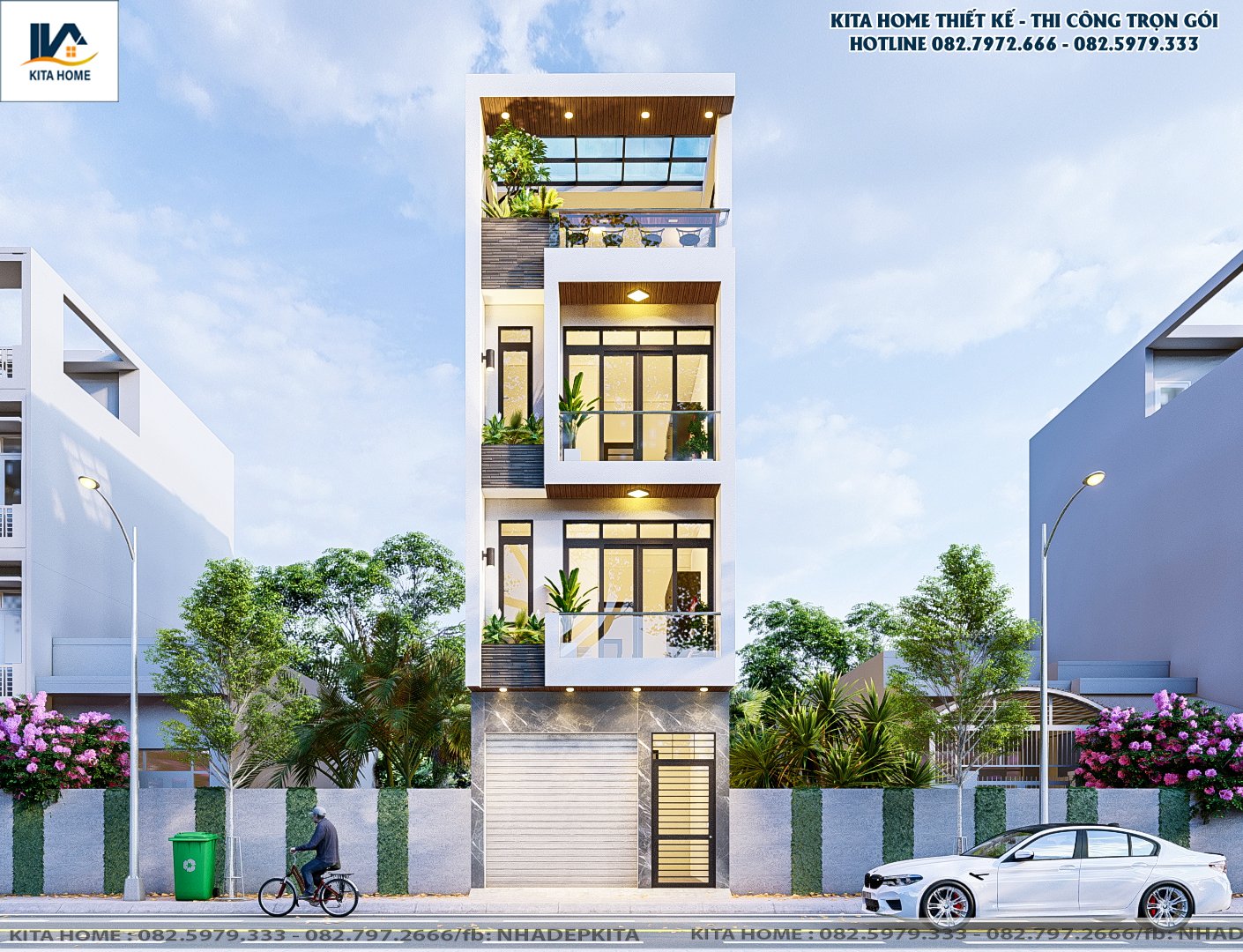 Nhà phố 4 tầng anh Trọng Đan Phượng, Hà Nội