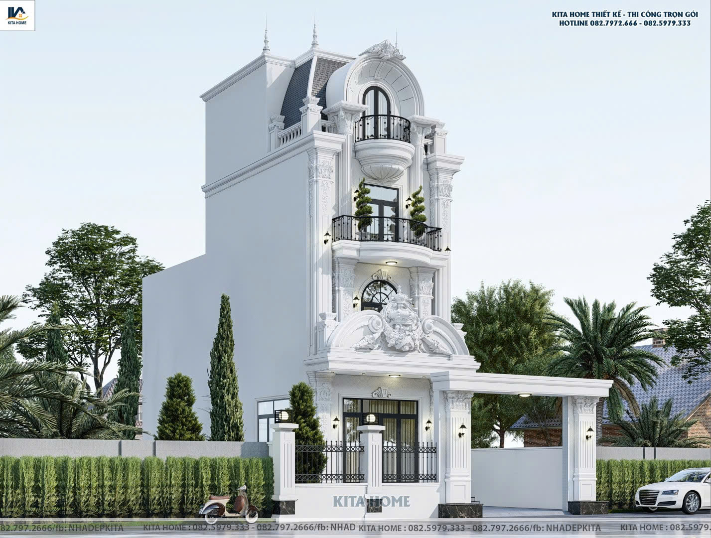 Biệt thự mái Pháp tân cổ điển