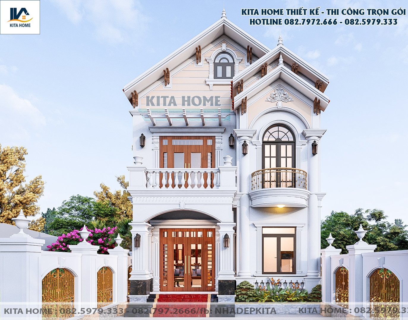 Nhà 2 tầng mái Thái