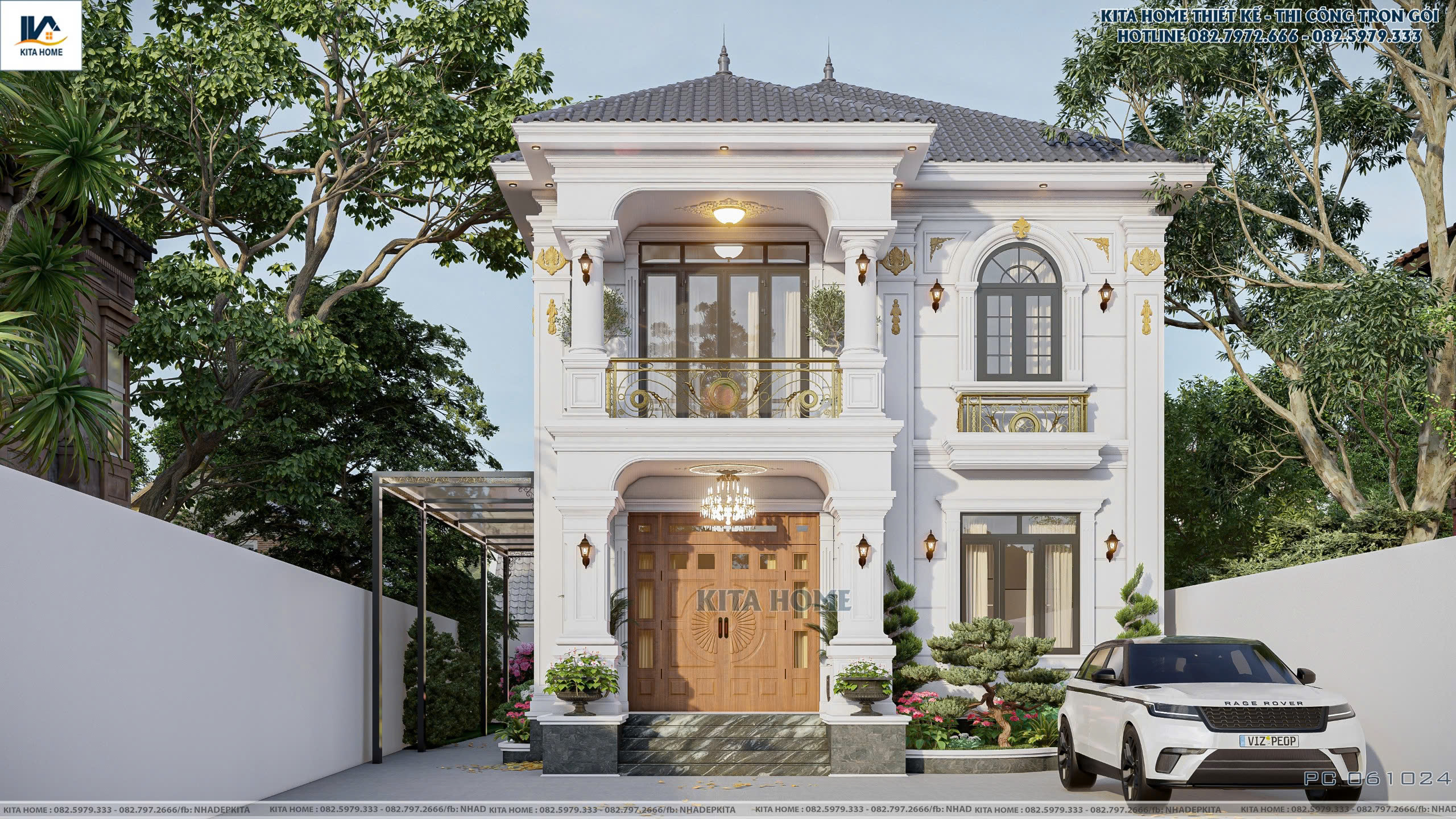 Nhà mái Nhật 2 tầng hiện đại