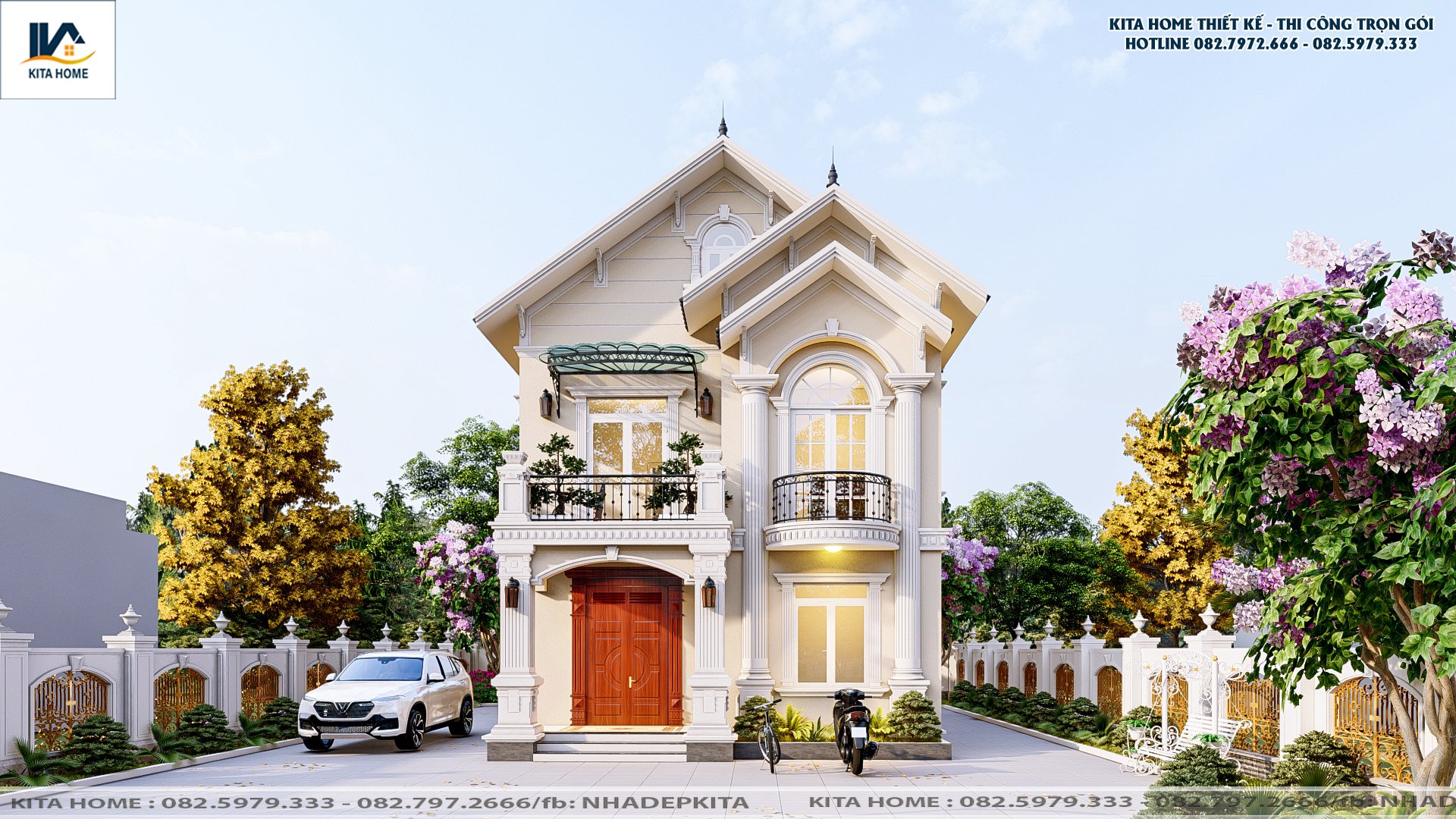 Nhà mái Thái 2 tầng