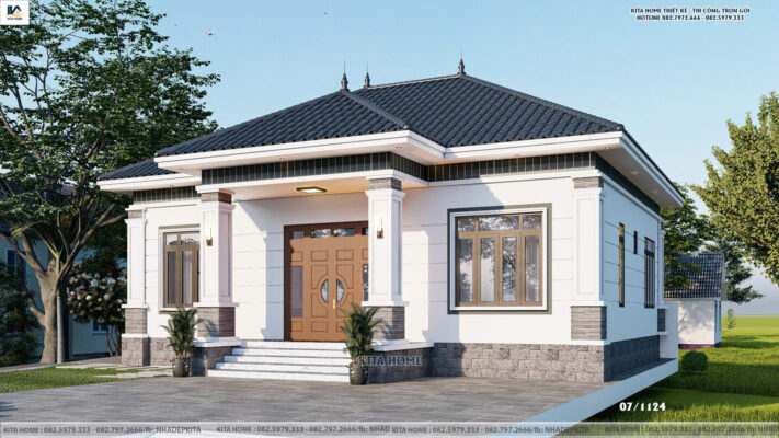 Nhà vườn mái Nhật 1 tầng