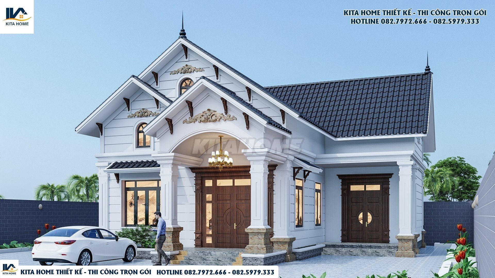 Nhà vườn mái Thái 1 tầng