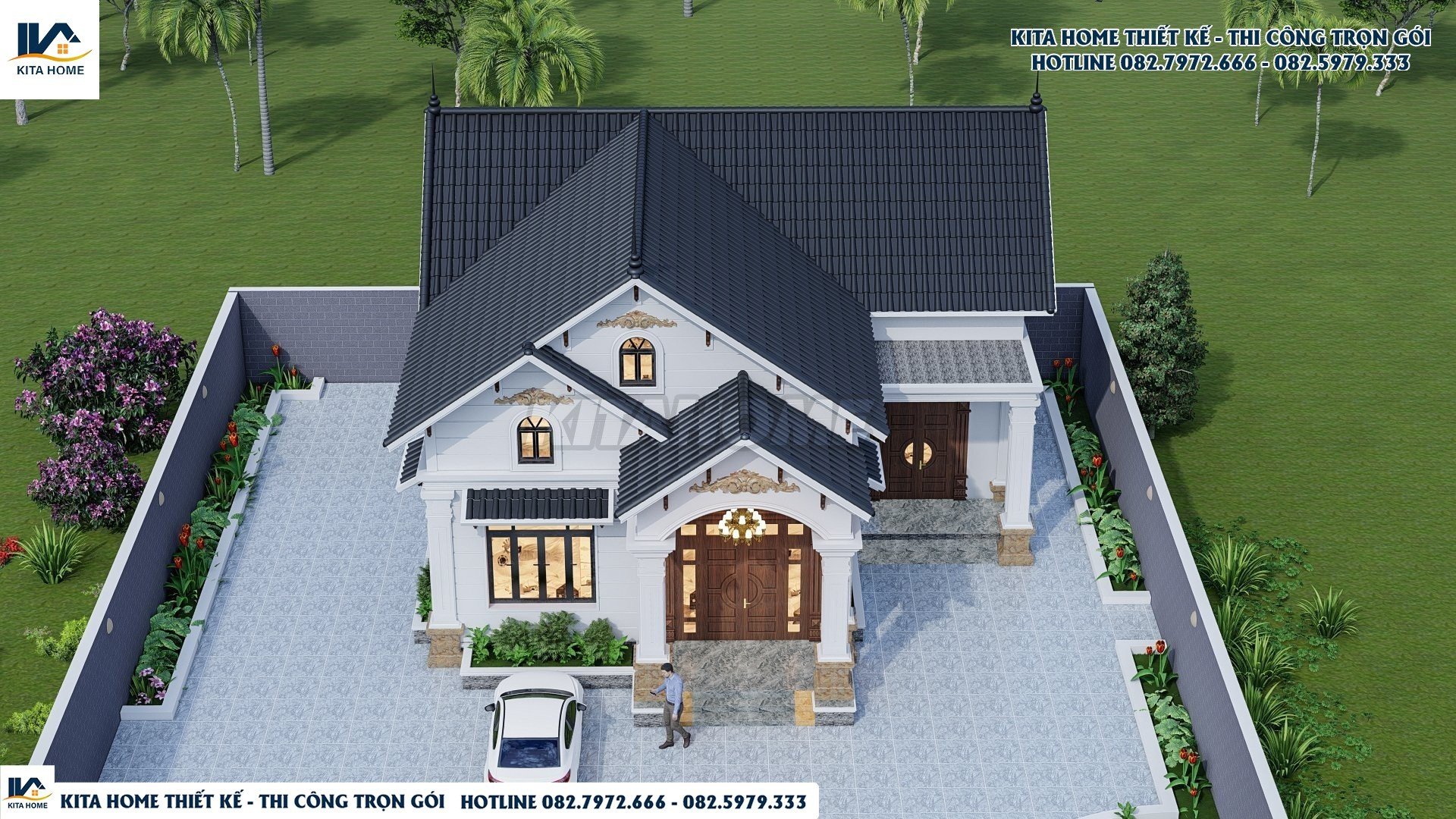 Nhà vườn mái Thái 1 tầng