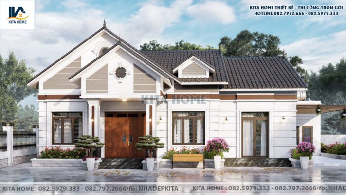 Nhà vườn mái Thái cấp 4 tại Quốc Oai gia đình Anh Tuấn