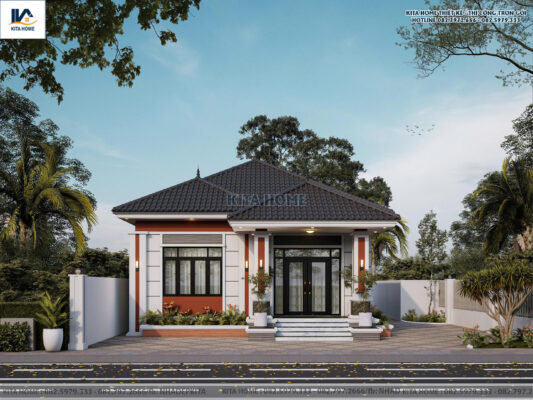 nhà vườn mái Nhật cấp 4 hiện đại của chị Nhài tại Quảng Ninh