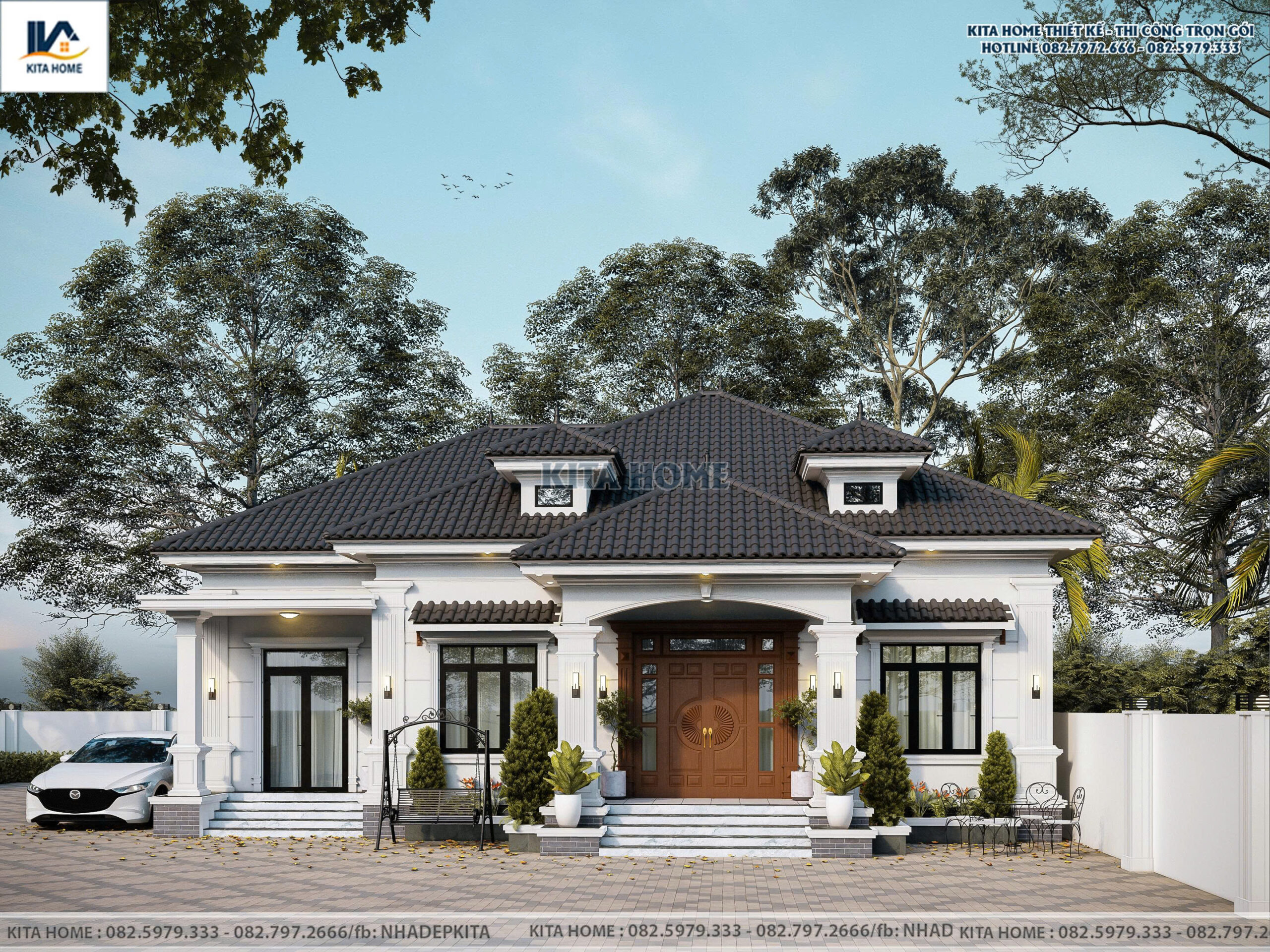 Nhà vườn mái Nhật cấp 4 của Anh Diệu tại Nam Định