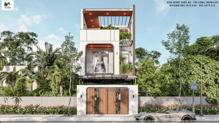 Mẫu thiết kế nhà phố 2 tầng 1 tum Anh Tuấn - Bắc Giang