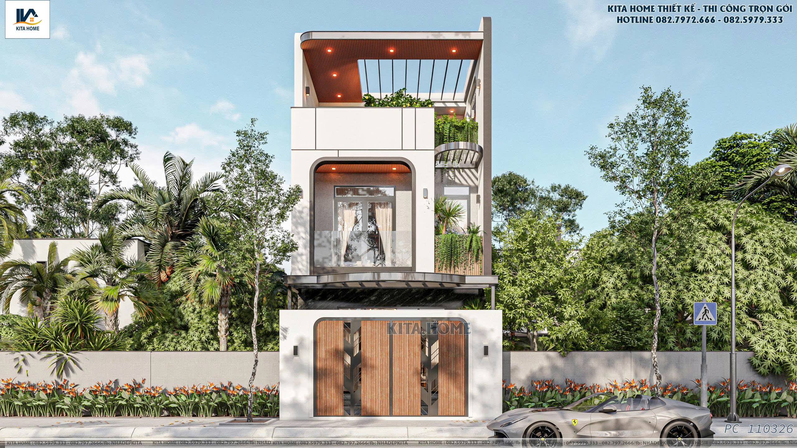 Mẫu thiết kế nhà phố 2 tầng 1 tum Anh Tuấn - Bắc Giang