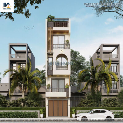 Mẫu Thiết Kế Nhà Phố 4 Tầng 1 Tum | Chị Thu - Đông Anh