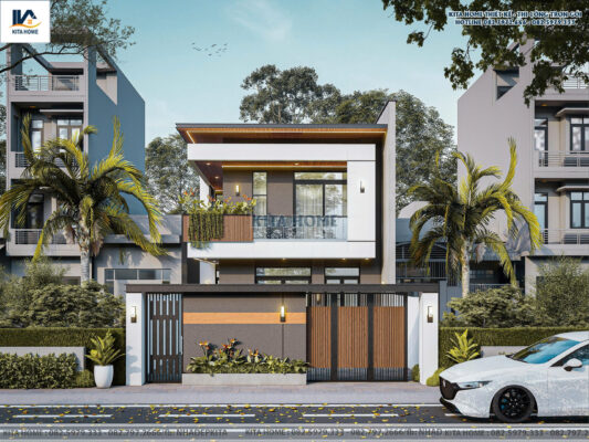 Nhà phố 2 tầng hiện đại mặt tiền rộng 8m anh Nghĩa Bình Phước